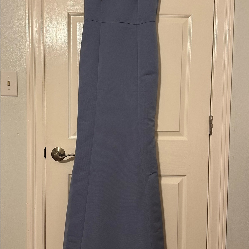 Amsale Blue Halter Neck Sheath Dress - size 6 extra length - NEW with tags - Picture 3 of 5